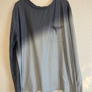 Women’s Plus Size Ombré Long Sleeve T-Shirt, Blue/grey, Size 5XL Graphic Tee
